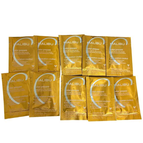Malibu C Lot of 10 Color Prepare Wellness Hair Remedy Packets 0.17 oz NEW - Picture 1 of 3